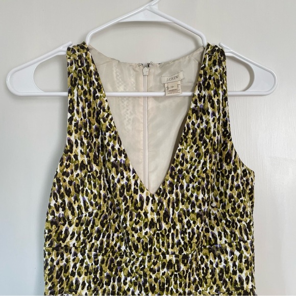 J. Crew Fabiola Green Leopard Print Dress - Picture 6 of 16